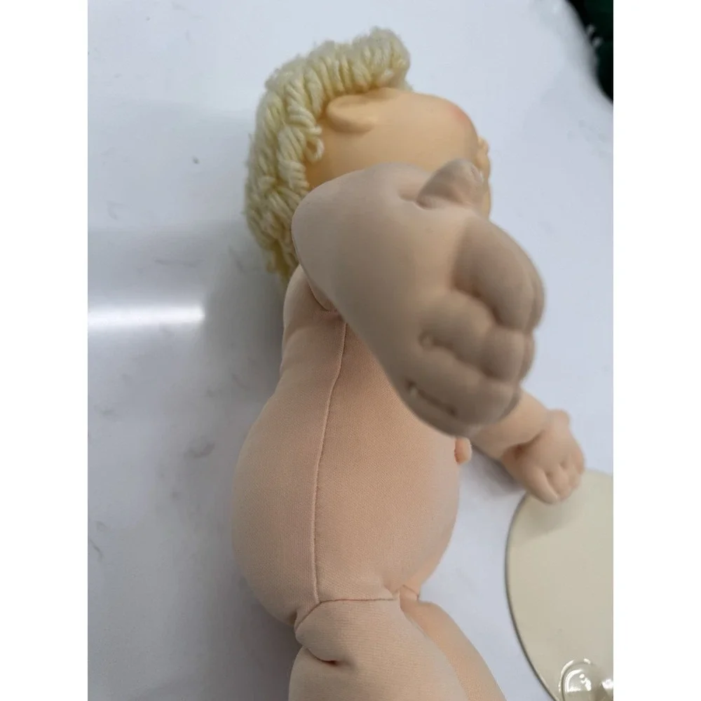 Vintage Cabbage Patch Kids Boy Doll Blonde Yarn Hair Skateboard Shirt 90s Retro